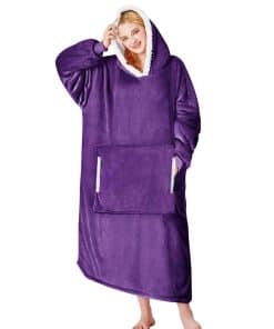 Manta con capucha Yescool - regalos de -Morado Profundo