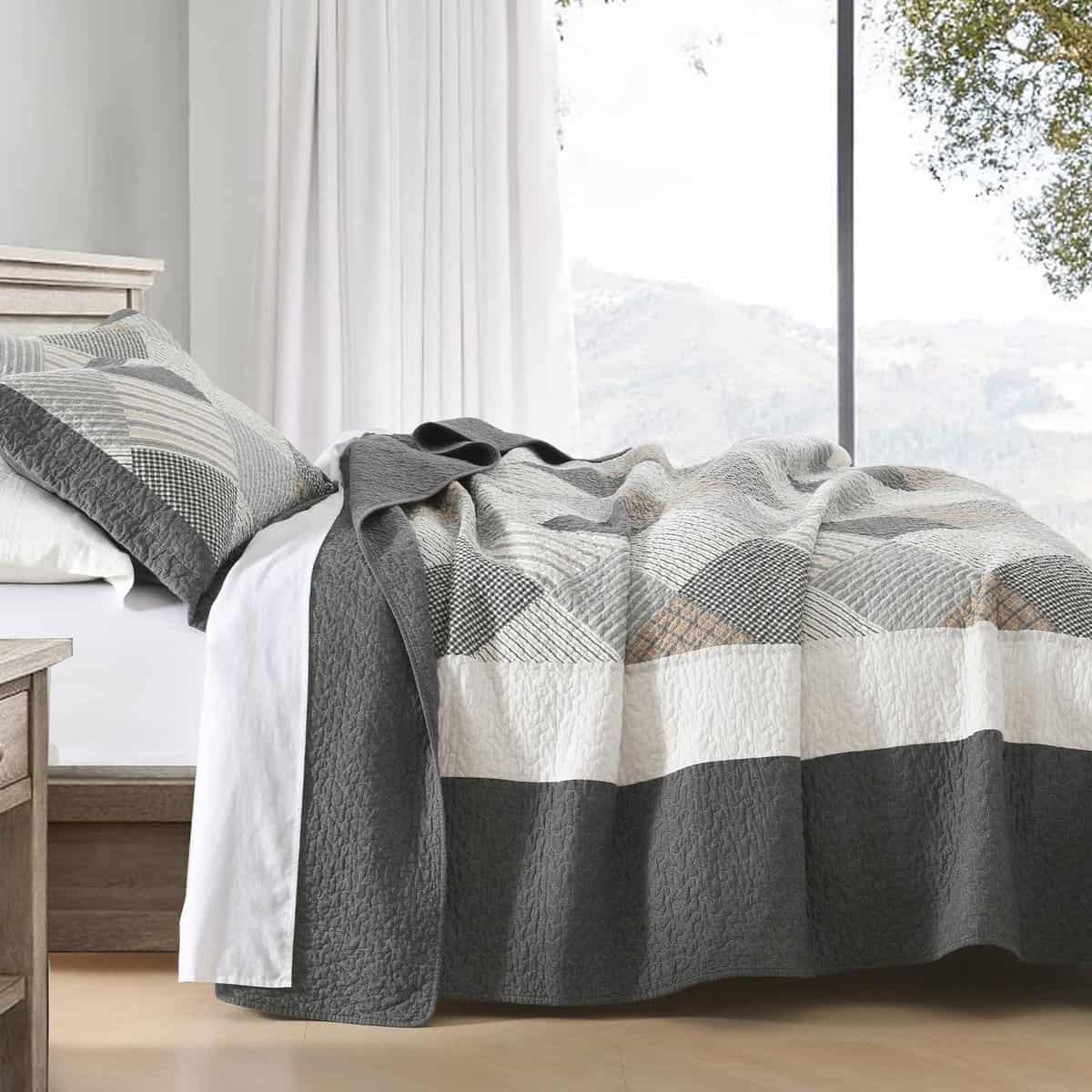 Colcha Queen Size 100% Algodón Ligera Suave Juego de