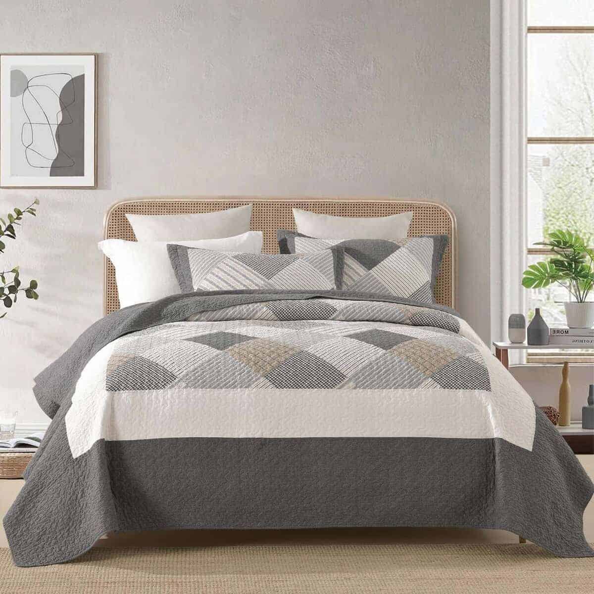 Colcha Queen Size 100% Algodón Ligera Suave Juego de - Imagen 3