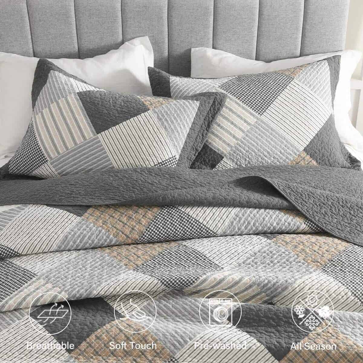 Colcha Queen Size 100% Algodón Ligera Suave Juego de - Imagen 7