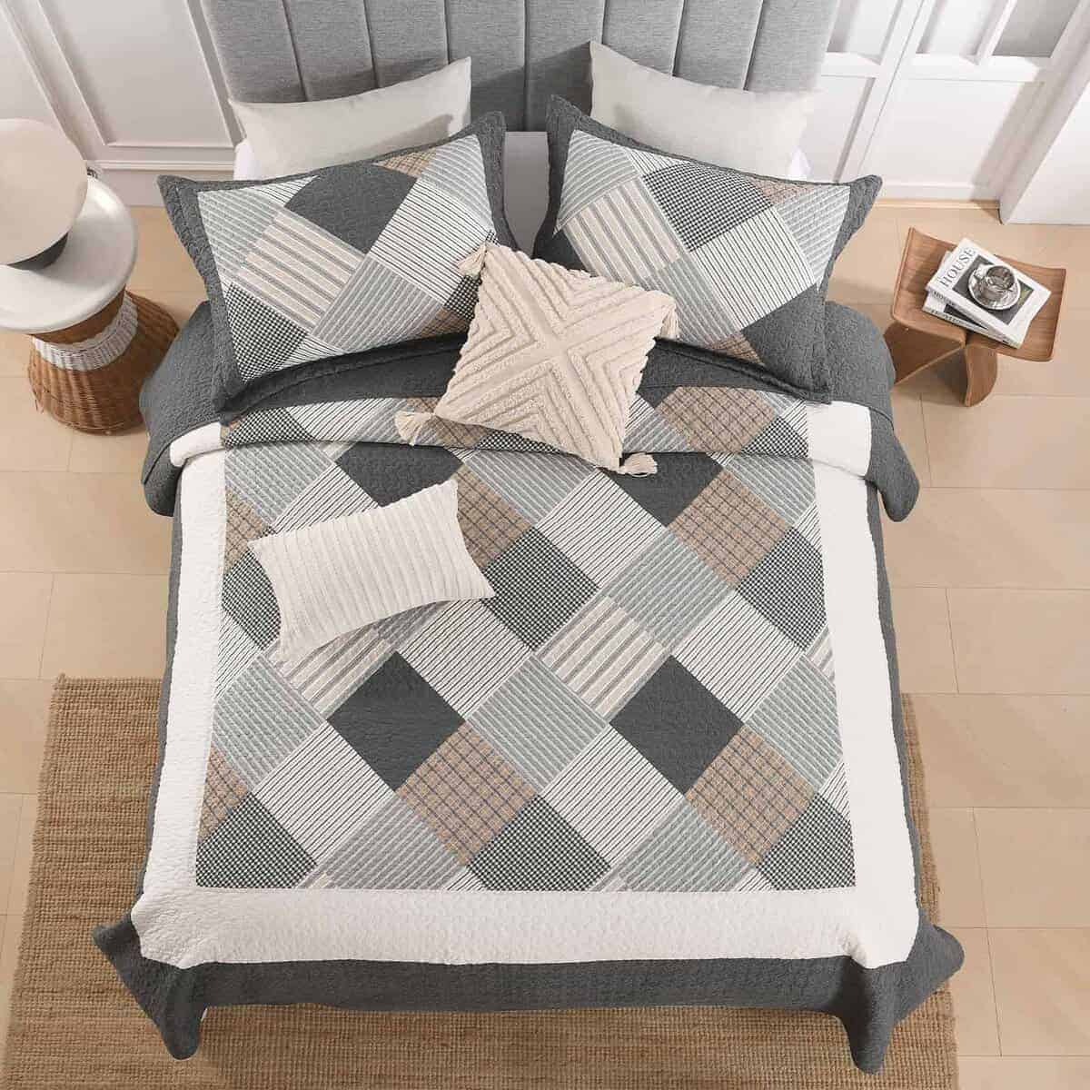 Colcha Queen Size 100% Algodón Ligera Suave Juego de - Imagen 8