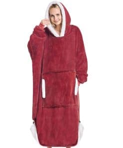 Manta con capucha Yescool - regalos de -Rojo