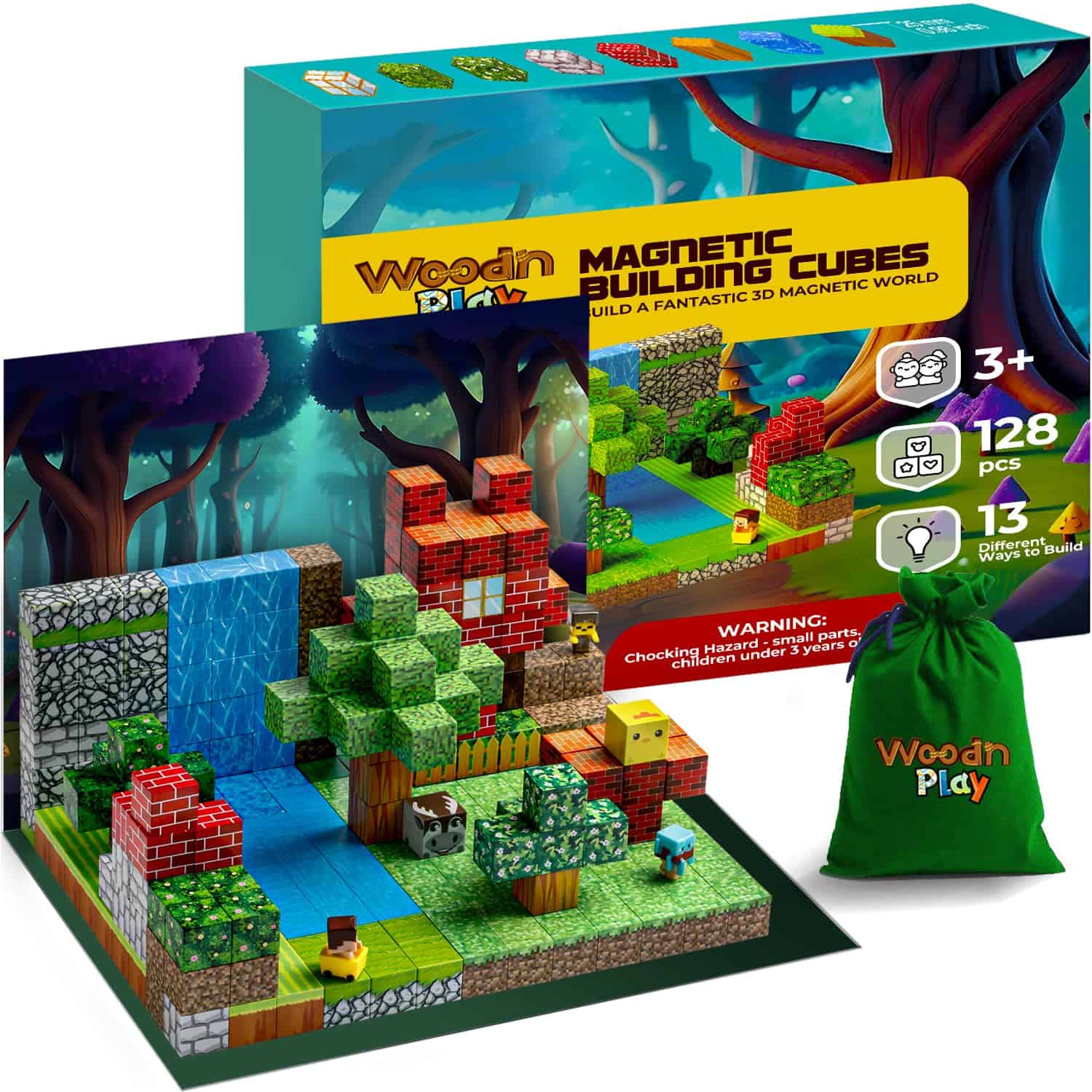 128 PCS Bloques Magnéticos - Juego de Construcción Mine