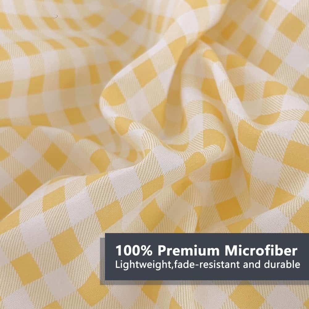 Juego de Sábanas Completo NSNLGSGC Amarillo Gingham, Suave - Imagen 6
