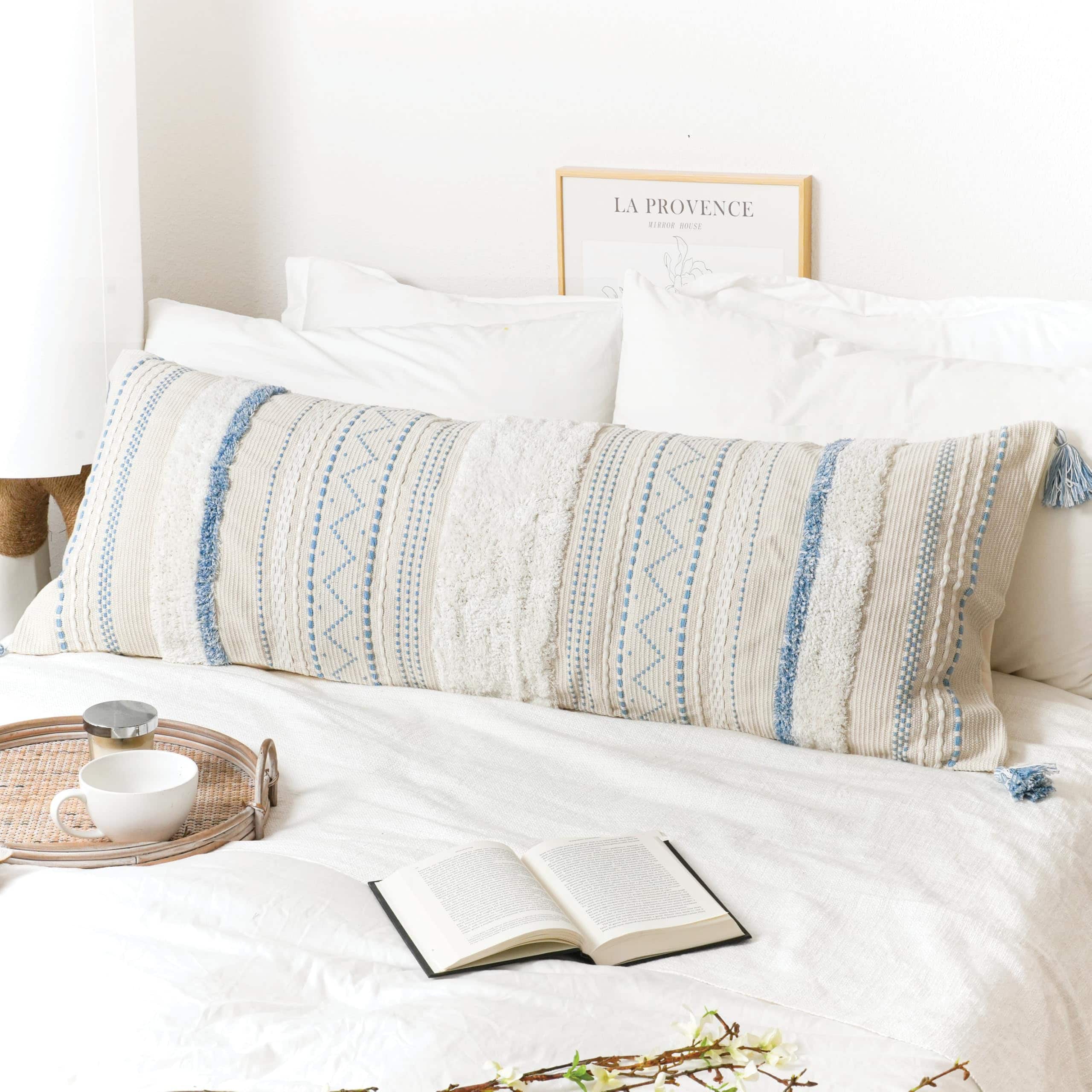 Funda de almohada grande BlissBlush para -Azul