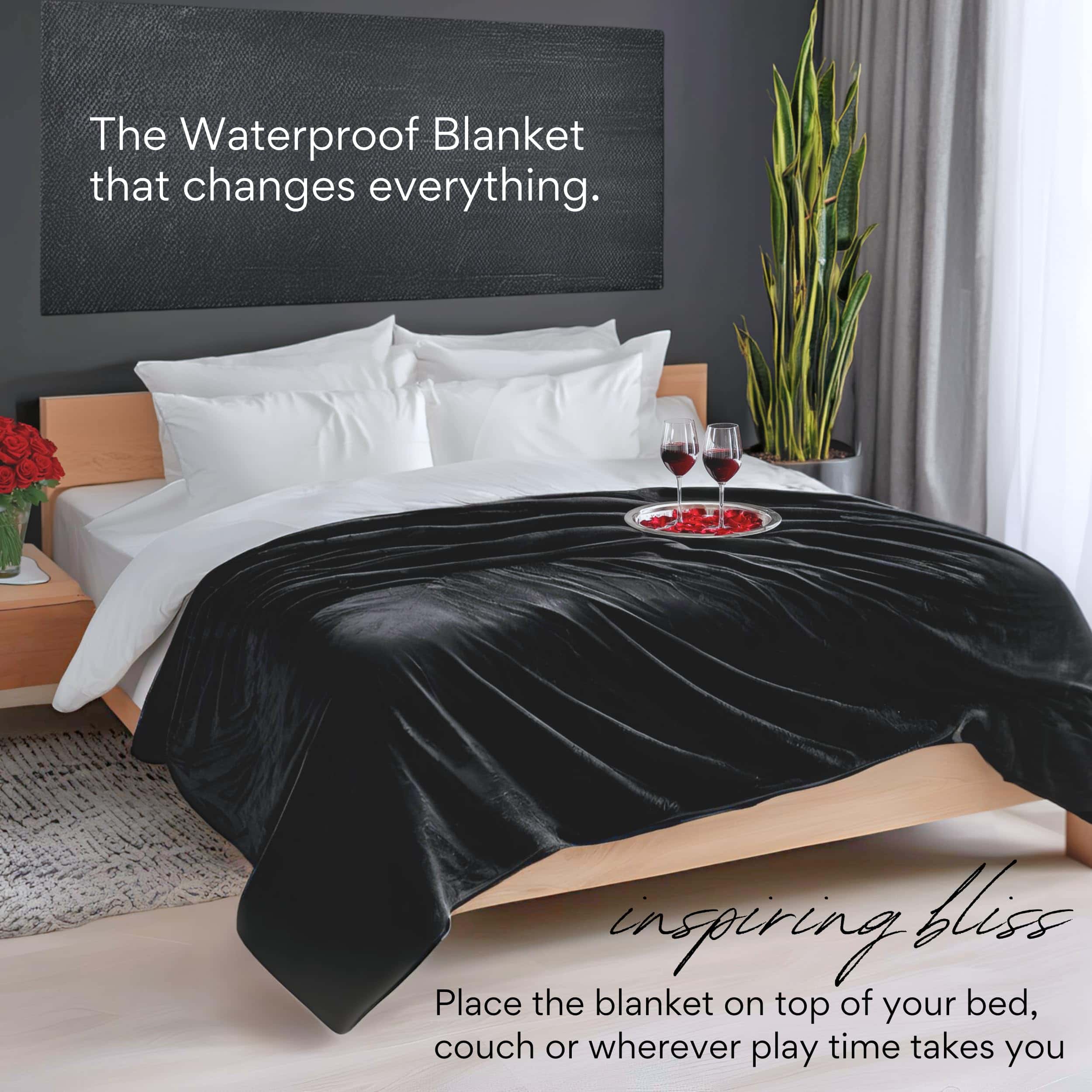 Manta Impermeable para la Cama Intimidad (Negro y Gris, - Imagen 10