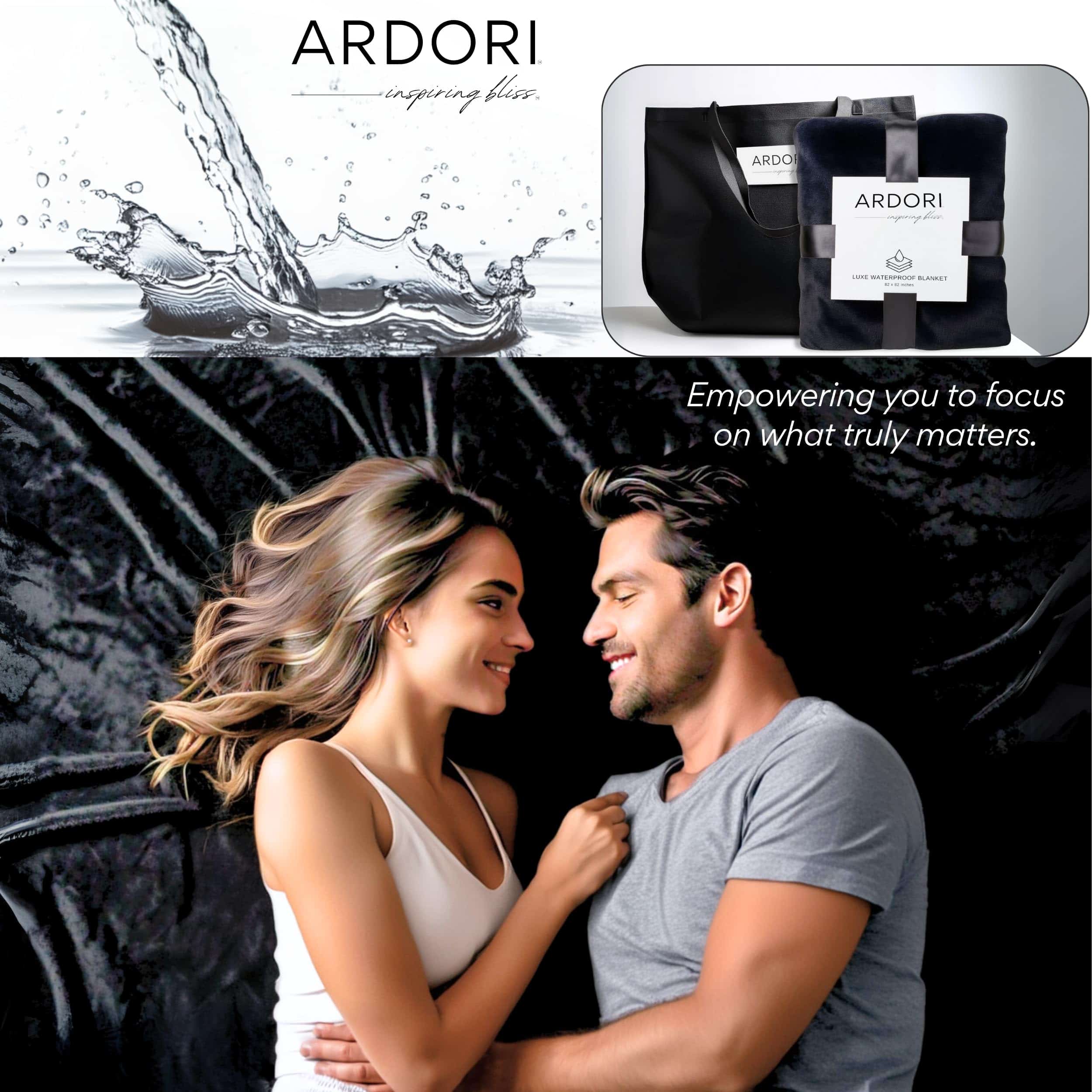 Manta Impermeable para la Cama Intimidad (Negro y Gris, - Imagen 4