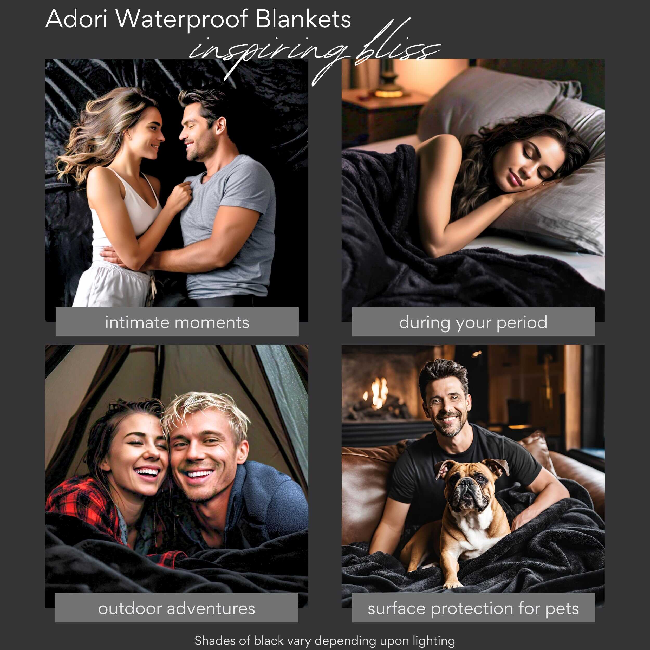 Manta Impermeable para la Cama Intimidad (Negro y Gris, - Imagen 9