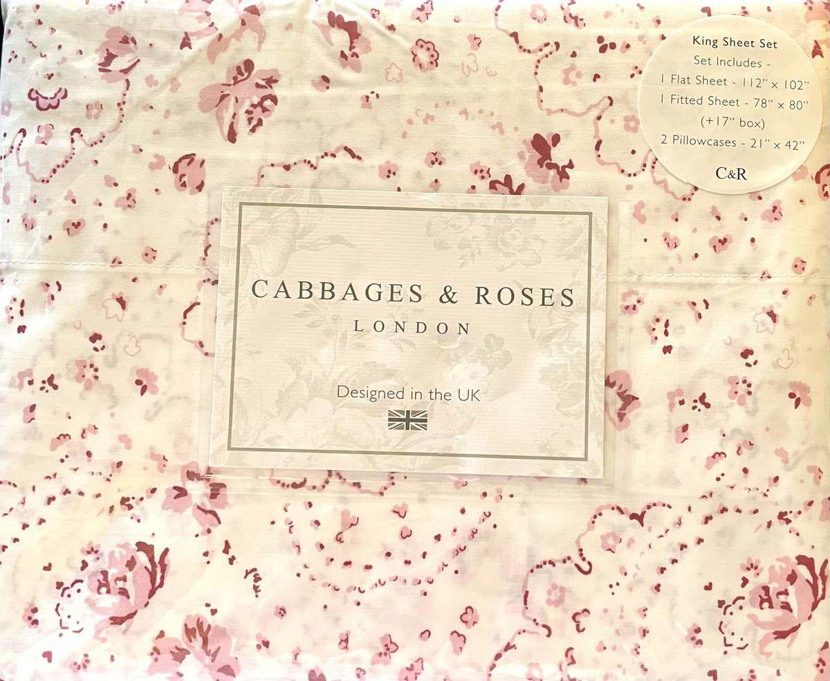 Juego de sábanas de lujo 100% algodón percal Cabbages &
