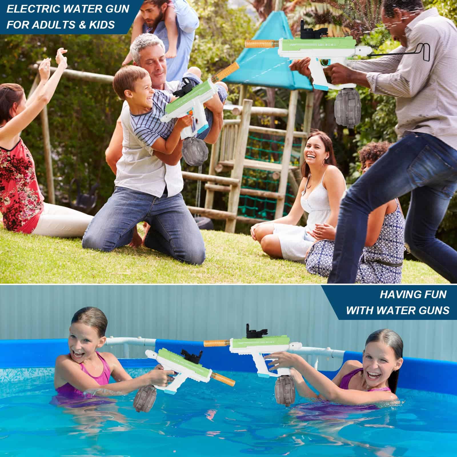 Pistola de Agua Eléctrica SYAMZZMS, Tanque -Verde - Imagen 8