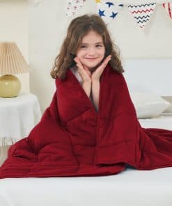 Manta ponderada yescool (7 lbs, 41" x 60", Rojo) Manta