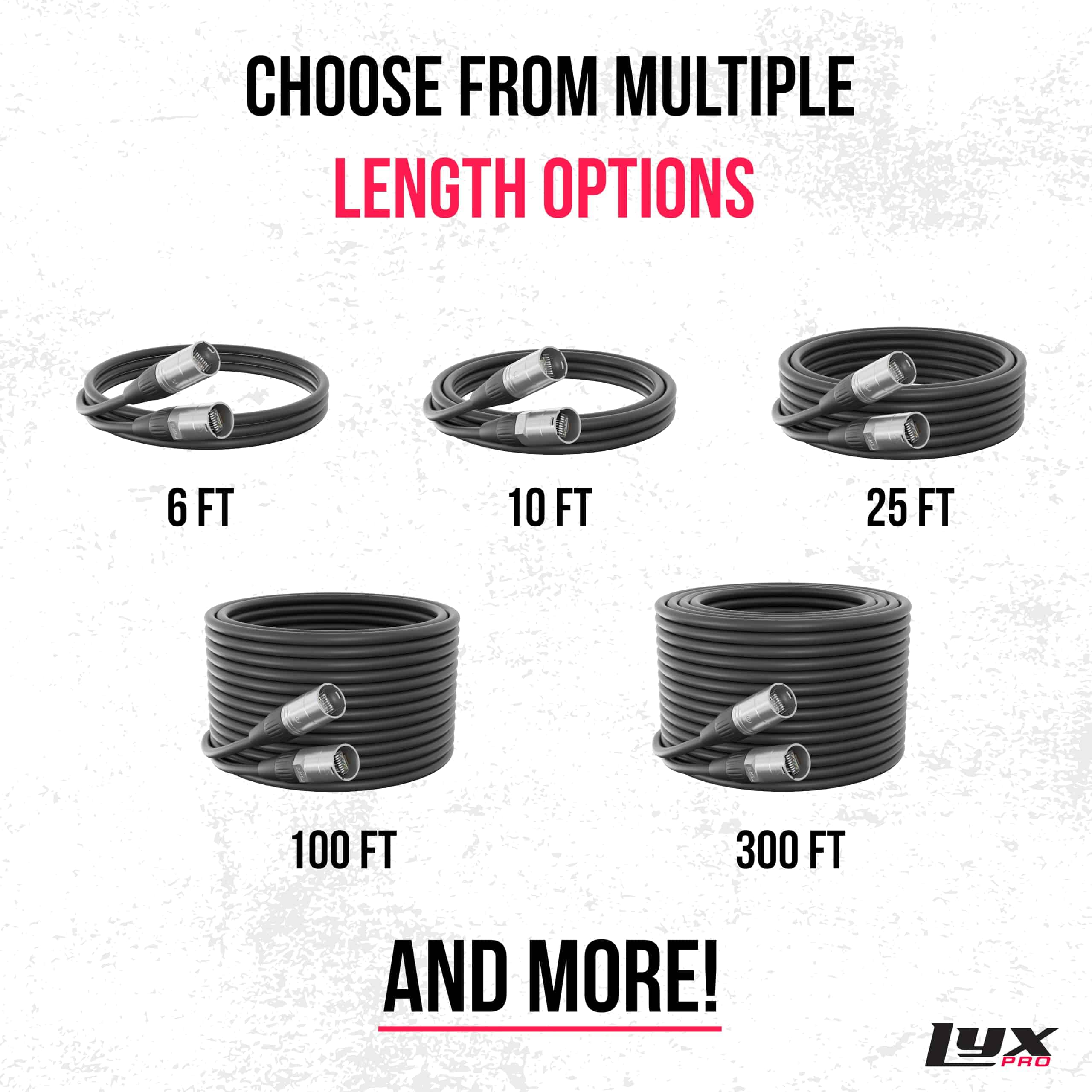 Cable Ethercon blindado LyxPro de 10 pies - Cable RJ45 - Imagen 9