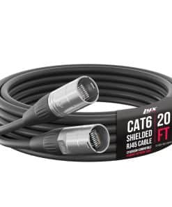 Cable Ethercon Blindado LyxPro de 20 Pies - Cable de Audio