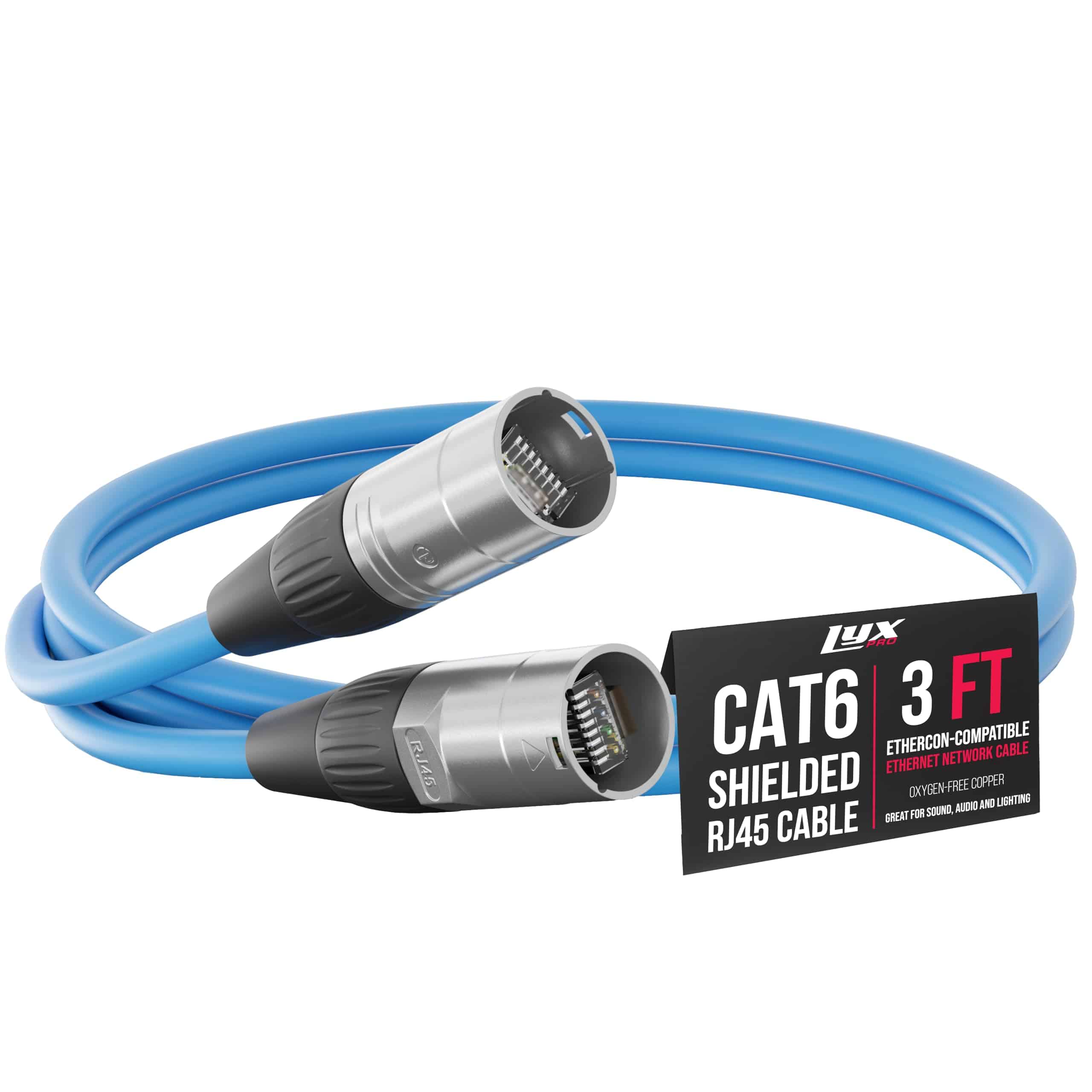 Cable LyxPro 3 pies blindado CAT6 Ethercon - Cable de audio