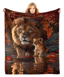 Manta de franela PINKBAY Lions, 50�60 pulgadas - Manta