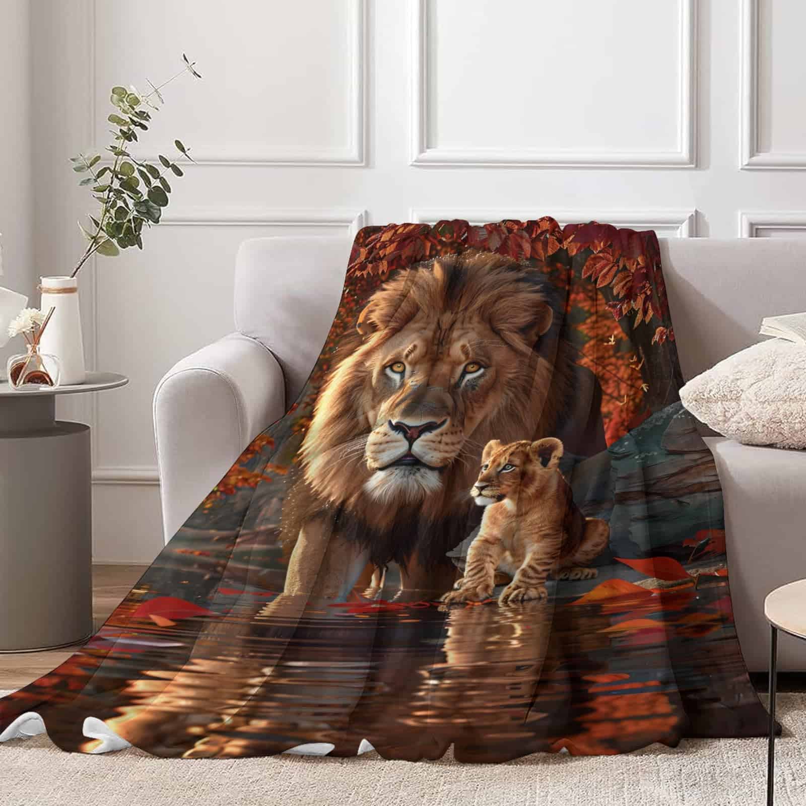 Manta de franela PINKBAY Lions, 50�60 pulgadas - Manta - Imagen 3