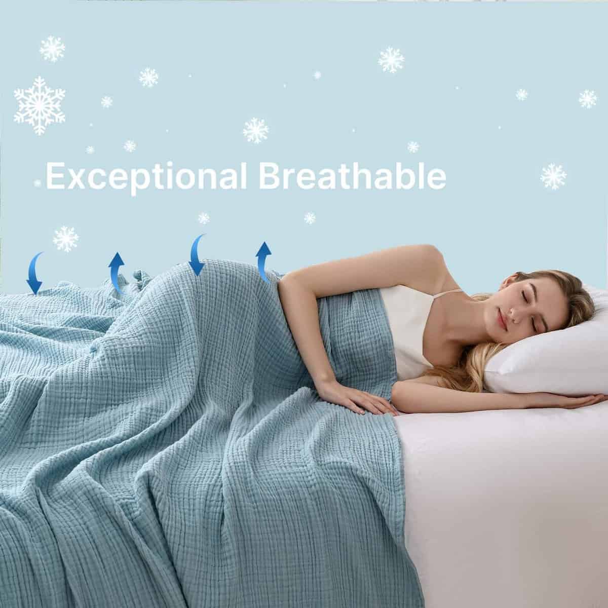 LAST MODA Manta de Muselina 100% Algodón 230x230 cm, Manta - Imagen 6