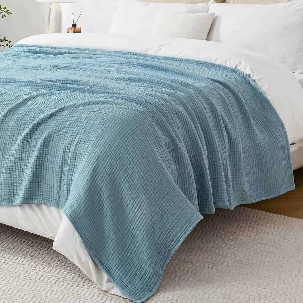 LAST MODA Manta de Muselina 100% Algodón 230x230 cm, Manta - Imagen 8