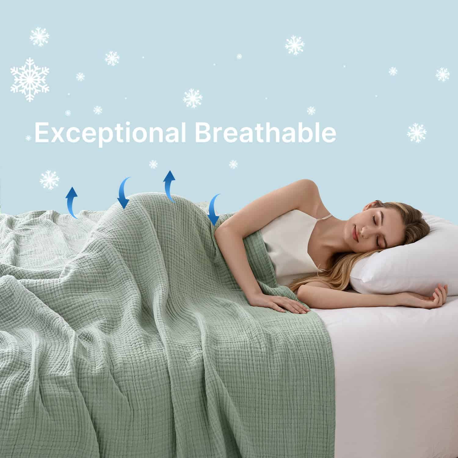 LAST MODA Manta de Muselina 100% Algodón 108”x90”, Manta de - Imagen 6