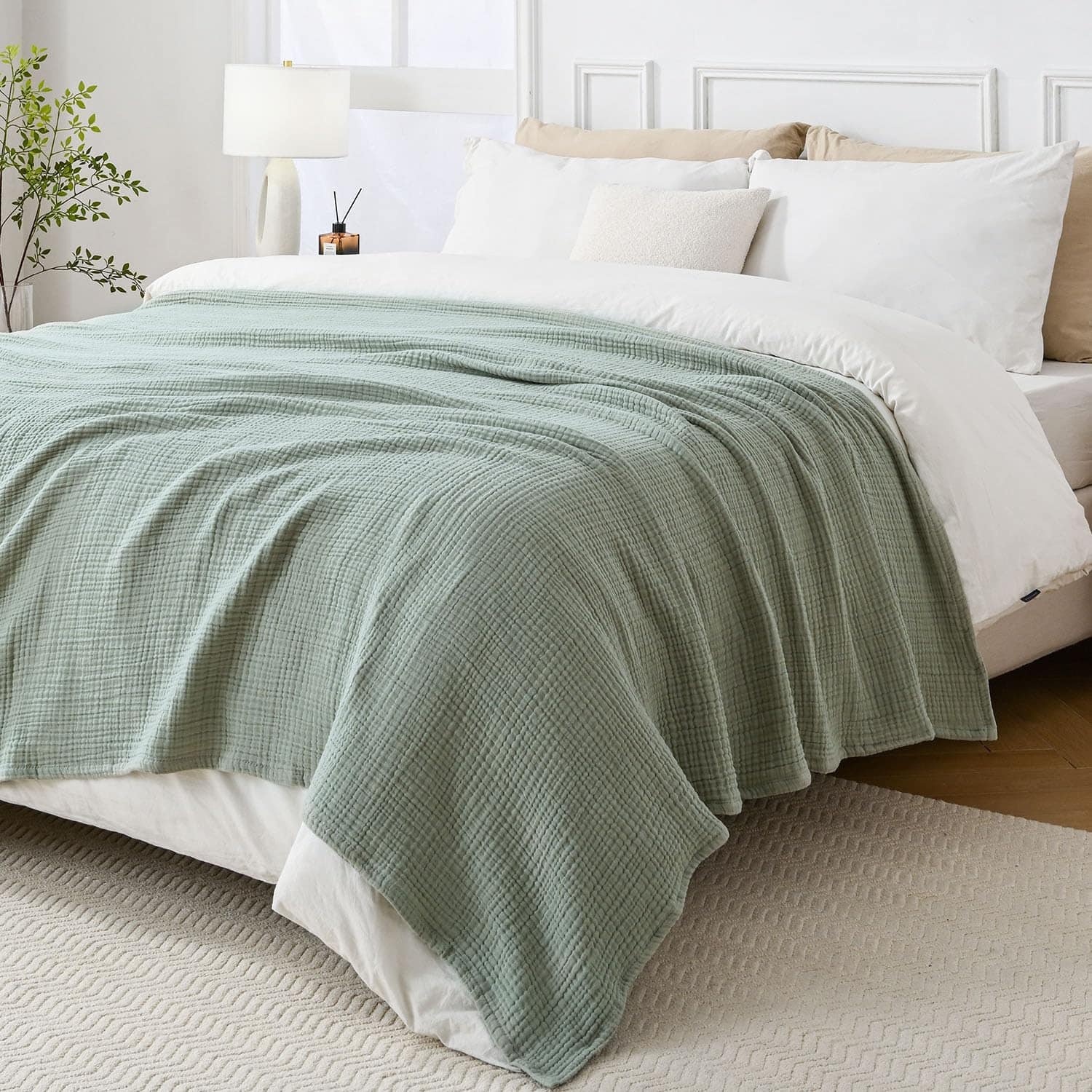 LAST MODA Manta de Muselina 100% Algodón 108”x90”, Manta de - Imagen 8