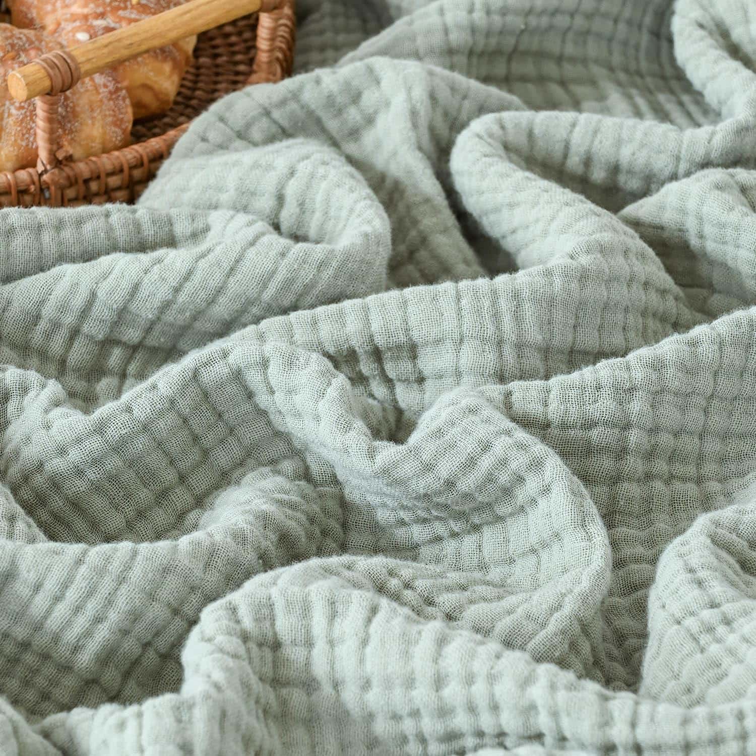 LAST MODA Manta de Muselina 100% Algodón 108”x90”, Manta de - Imagen 3