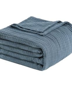 LAST MODA Manta de Muselina 100% Algodón 274x229 cm, Manta