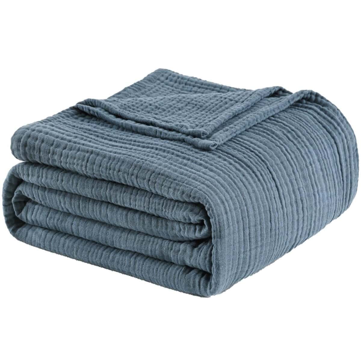 LAST MODA Manta de Muselina 100% Algodón 274x229 cm, Manta