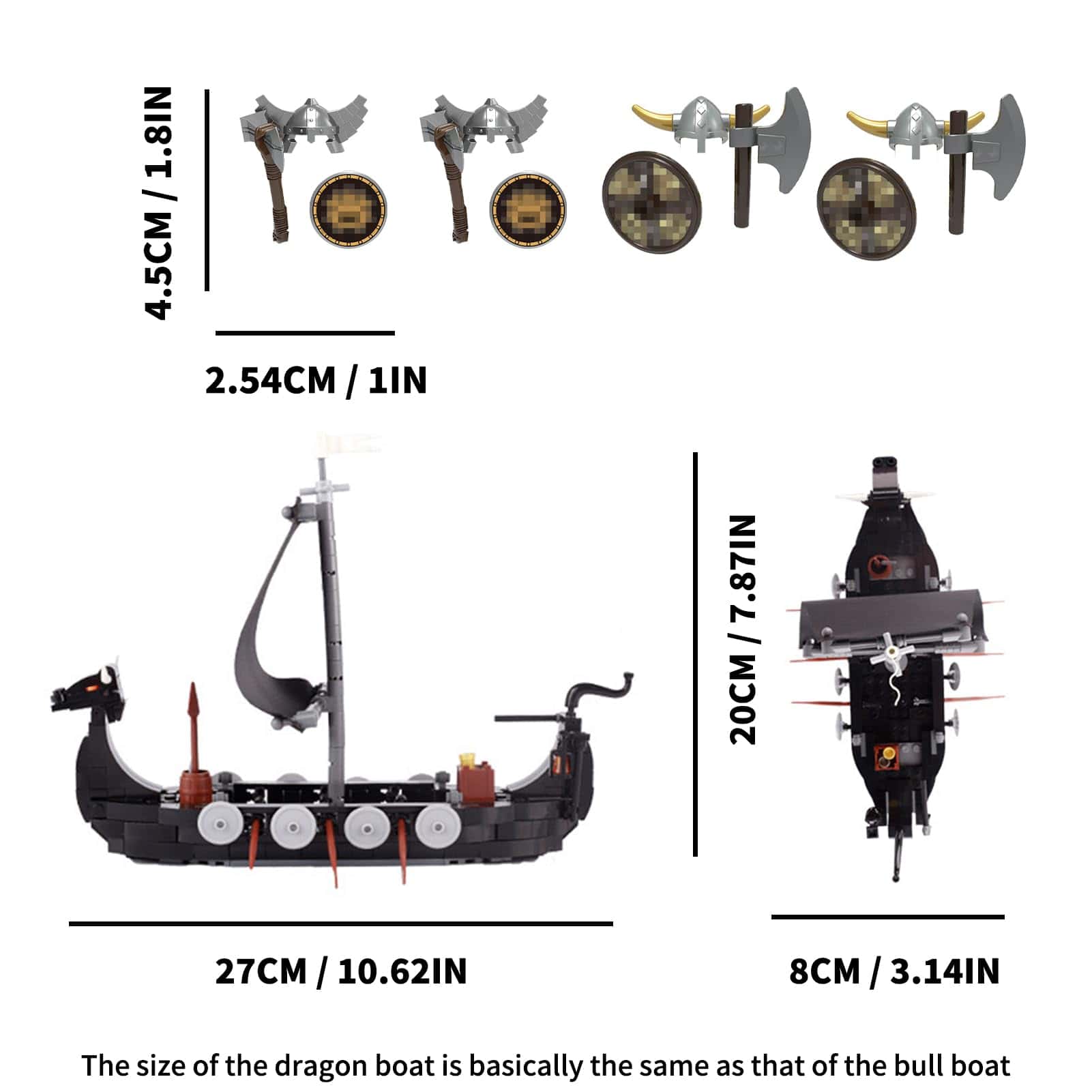 Set de Construcción de Barco Pirata Vikingo -7 Piezas) - Imagen 4