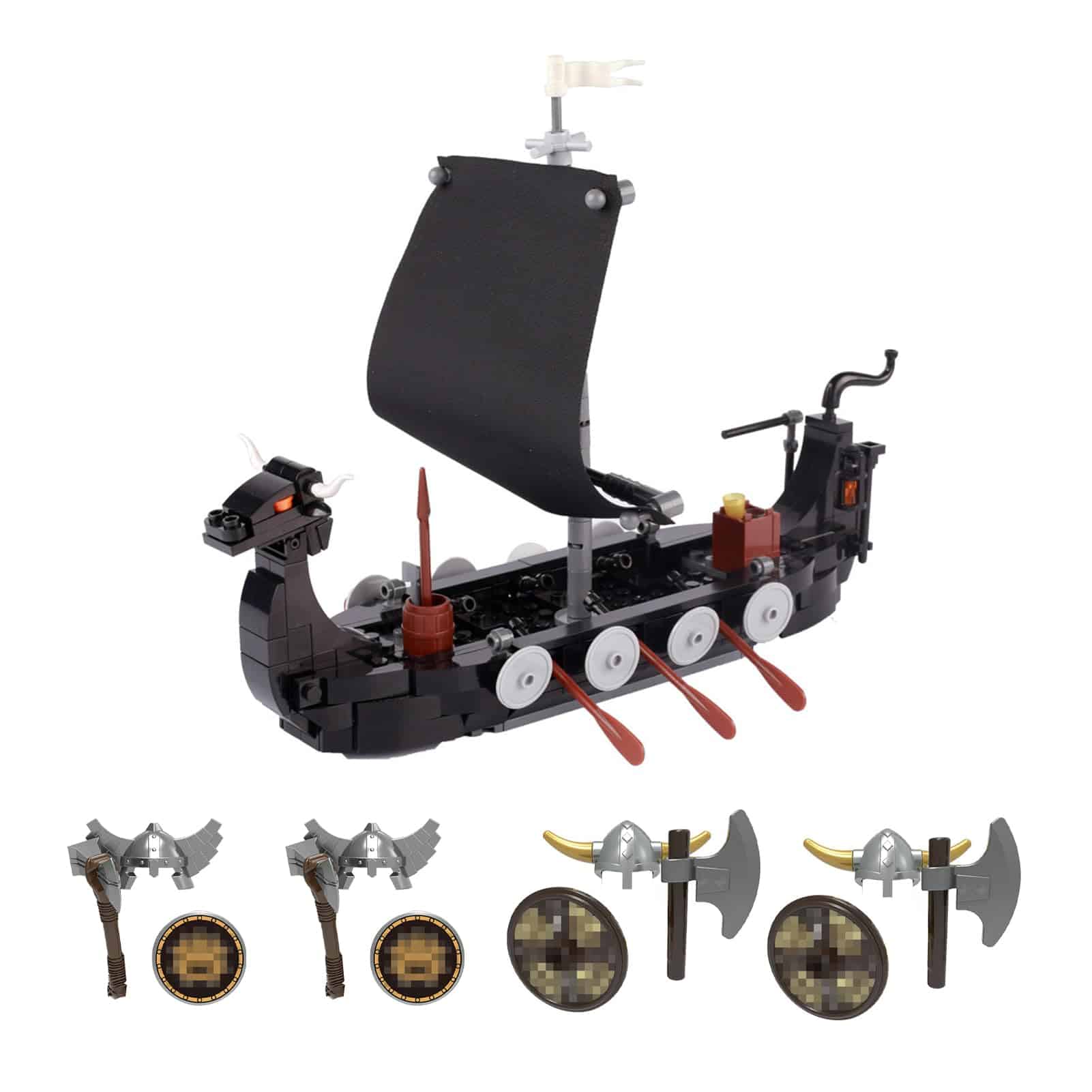 Set de Construcción de Barco Pirata Vikingo -7 Piezas)