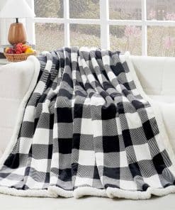 Manta de Lana de Sherpa PUMEI 80" x 90" Reversible