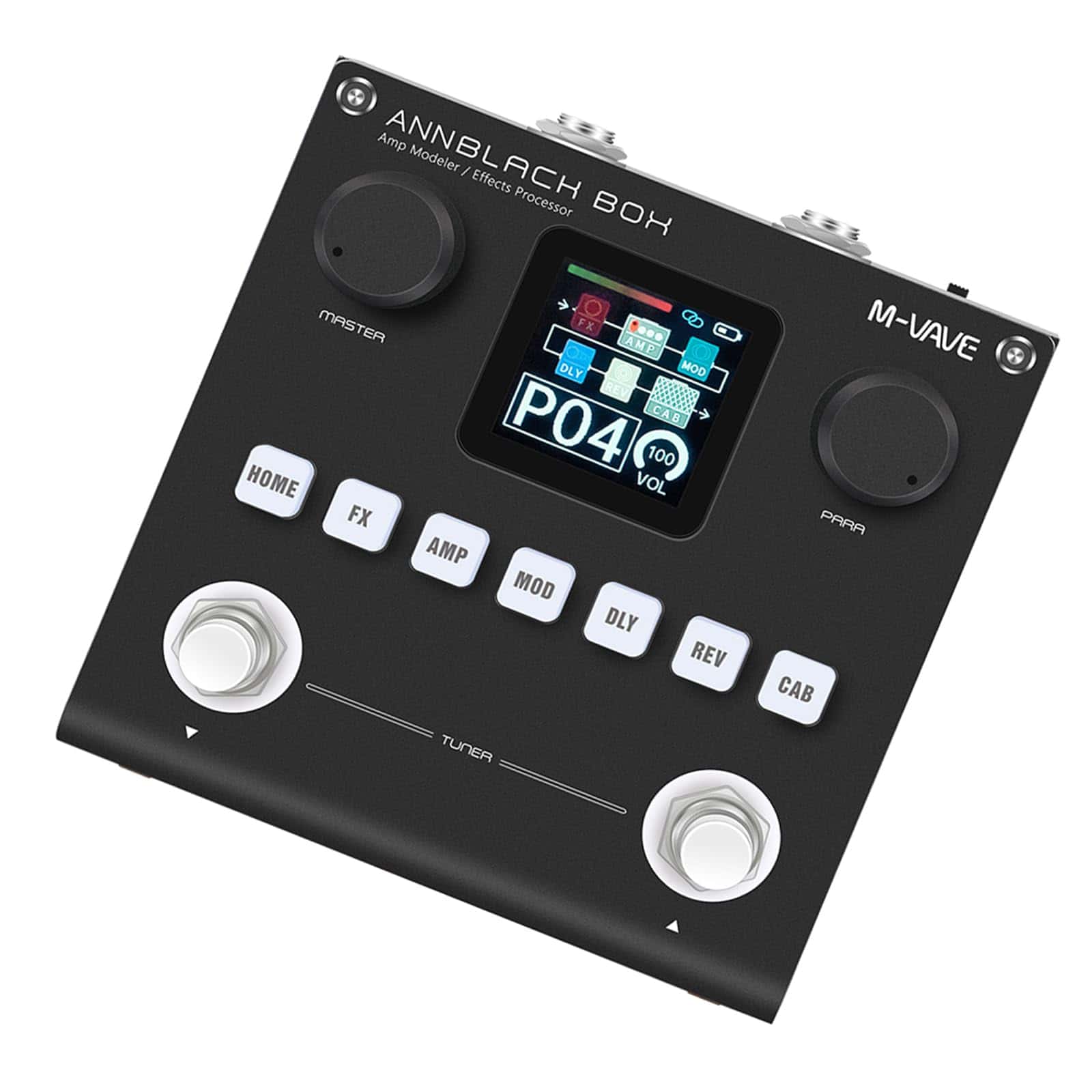 M-KVIVE Black Pedal Box Amplificador Multiefectos Portátil