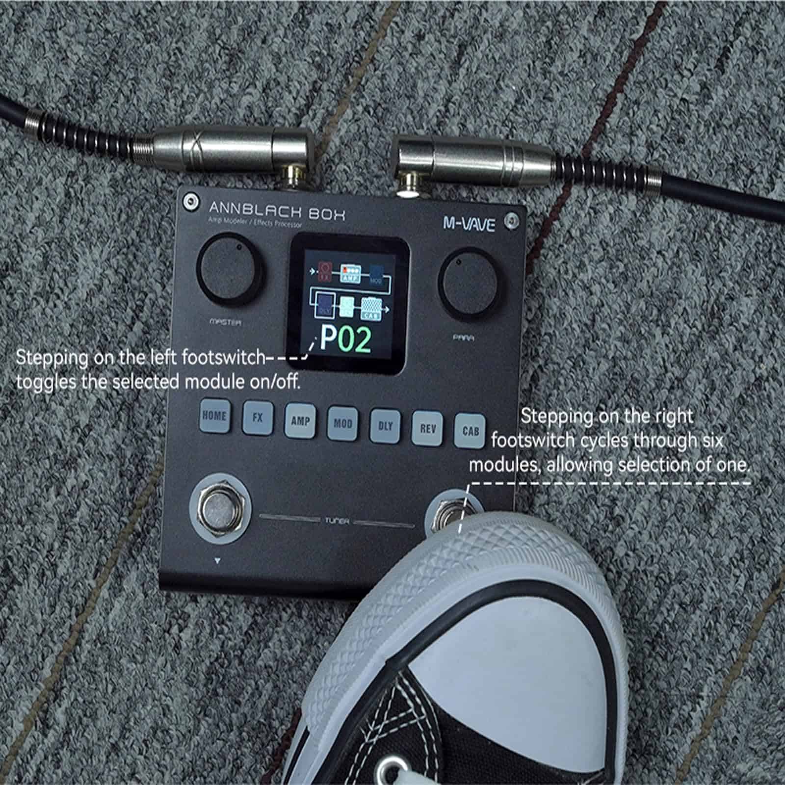 M-KVIVE Black Pedal Box Amplificador Multiefectos Portátil - Imagen 7