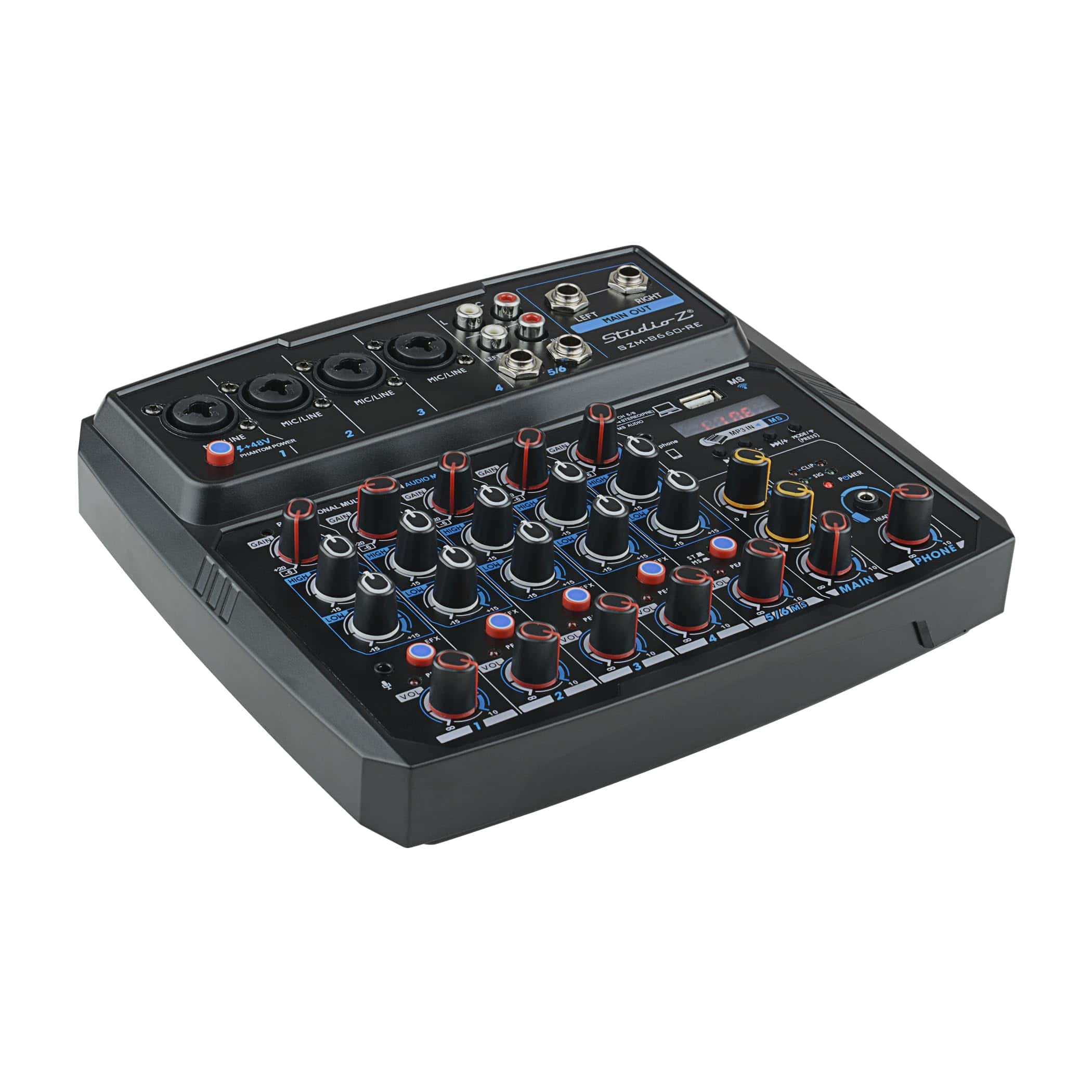 Consola de Mezcla Mini DJ Studio Z (SZM-B660-RE) con 6