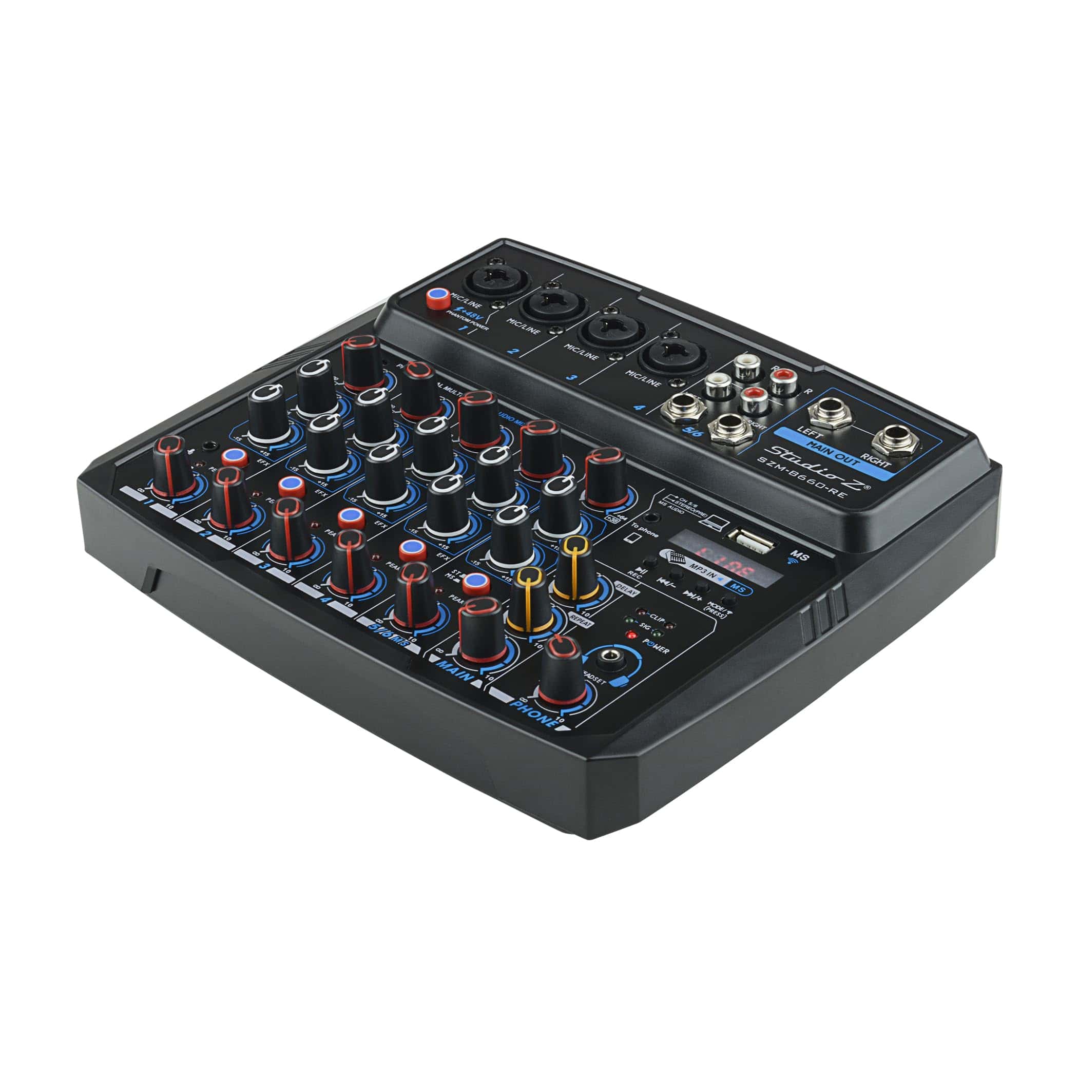 Consola de Mezcla Mini DJ Studio Z (SZM-B660-RE) con 6 - Imagen 4