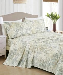 Juego de sábanas Chezmoi Collection Clematis 4 piezas -