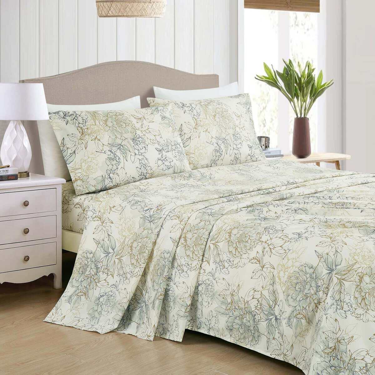 Juego de sábanas Chezmoi Collection Clematis 4 piezas -