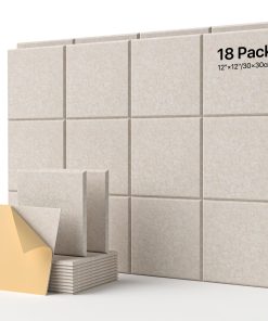 18 Pack Paneles Acústicos Autoadhesivos Cuadrados, Paneles