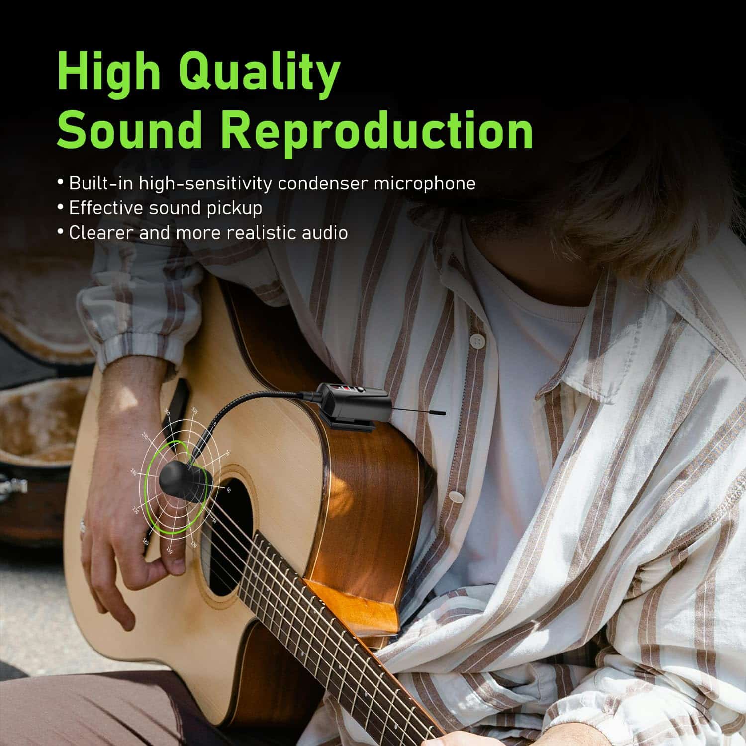 Micrófono inalámbrico para guitarra acústica ACEMIC, - Imagen 3