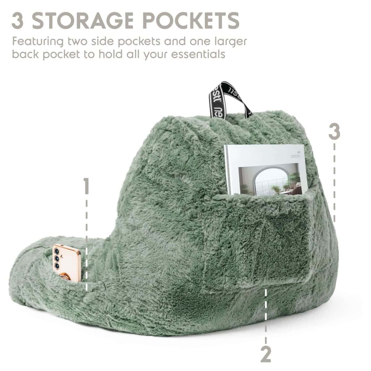 Almohada de Lectura Nestl Fur, Elegante Almohada de - Imagen 6