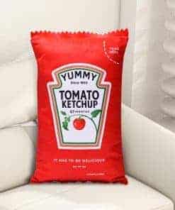 Almohada de Ketchup Premium - 20"x12" Regalo de Salsa de