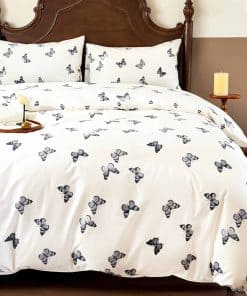 MEJU Juego de Funda de Edredón MEJU de Mariposas Románticas