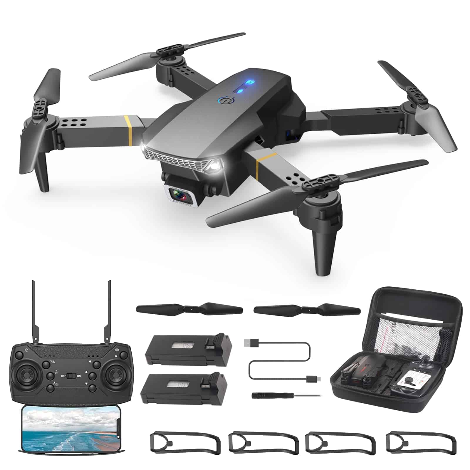 Drone con Cámara para Adultos, 1080P HD FPV Plegable Drone