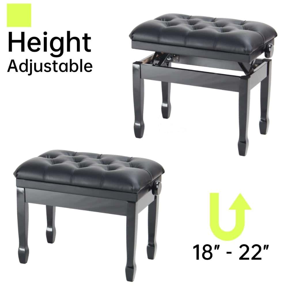 Banqueta de piano ajustable en altura / Taburete de piano, - Imagen 3