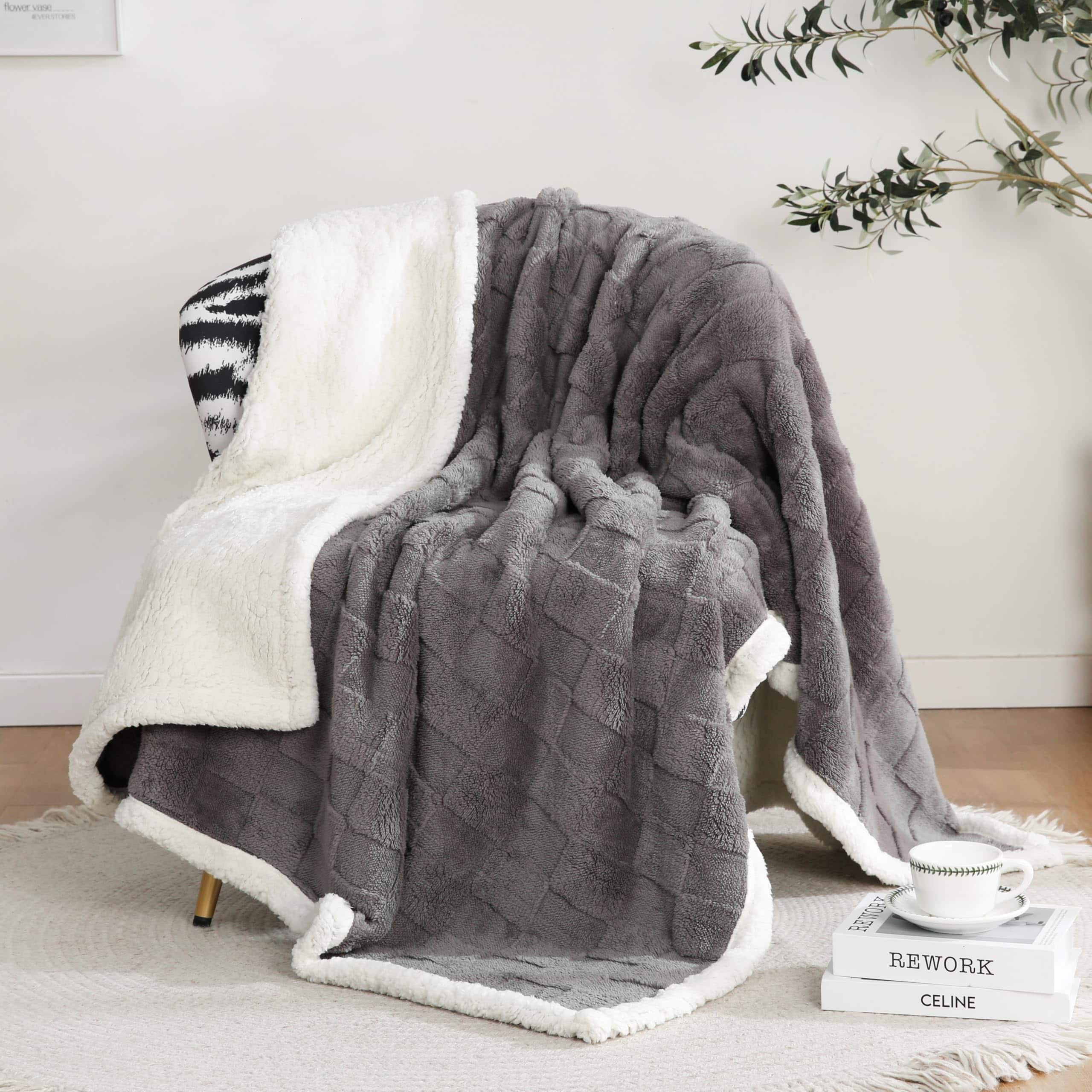 Manta Sherpa Gracelife Manta de Franela, Manta Esponjosa