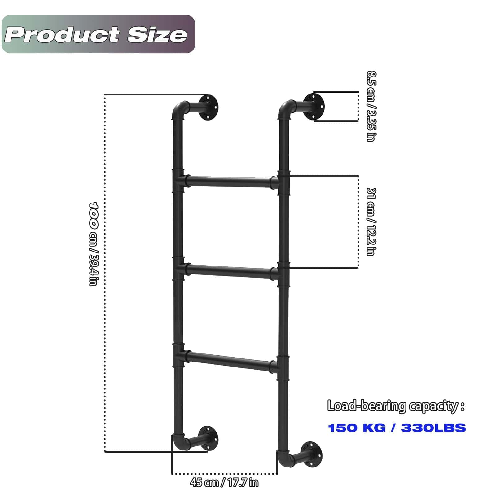 Escalera para litera de metal montada en la pared para - Imagen 3