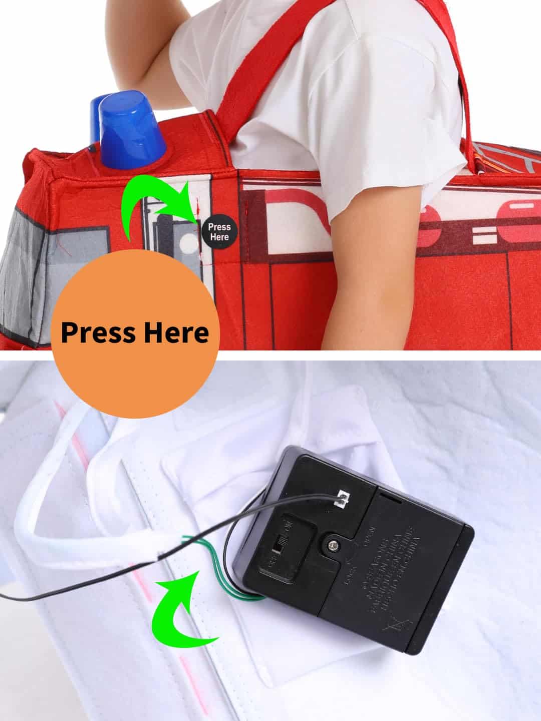 Disfraz de Camión de Bomberos con Luces y Sonido para - Imagen 8
