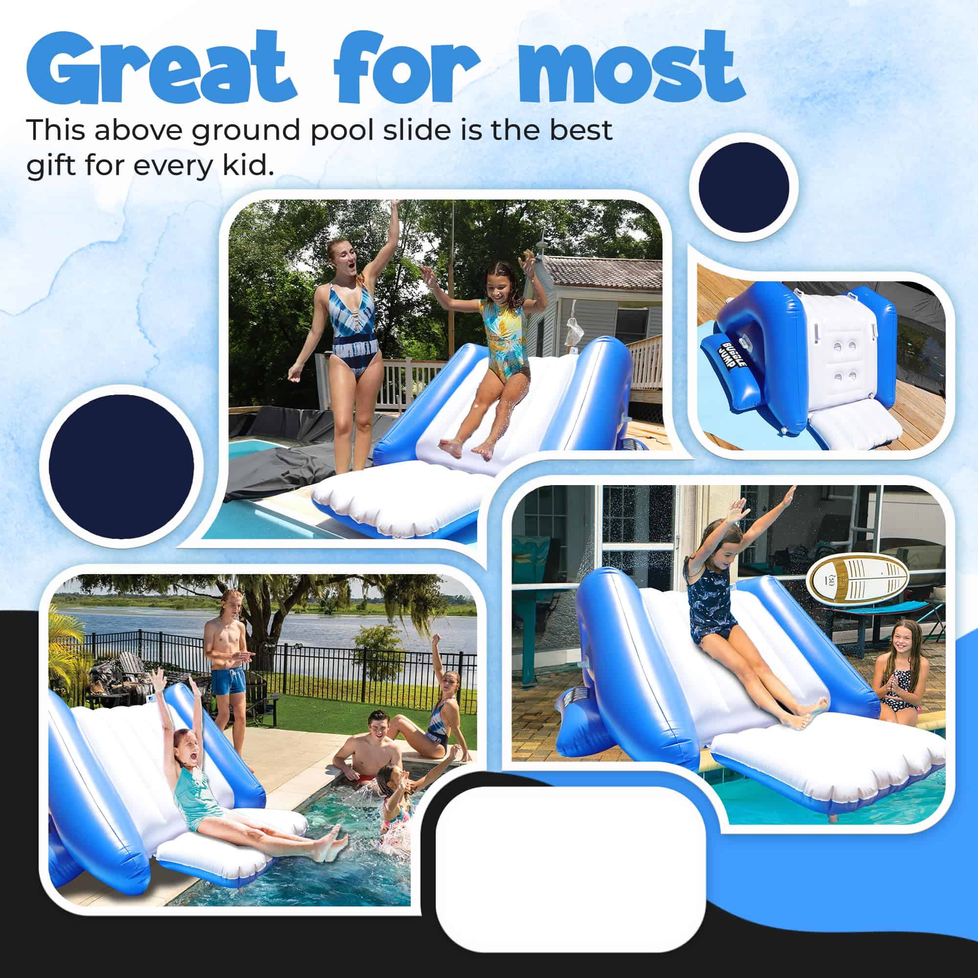 Tobogán Inflable para Piscina, Duradero Tobogán Inflable de - Imagen 8
