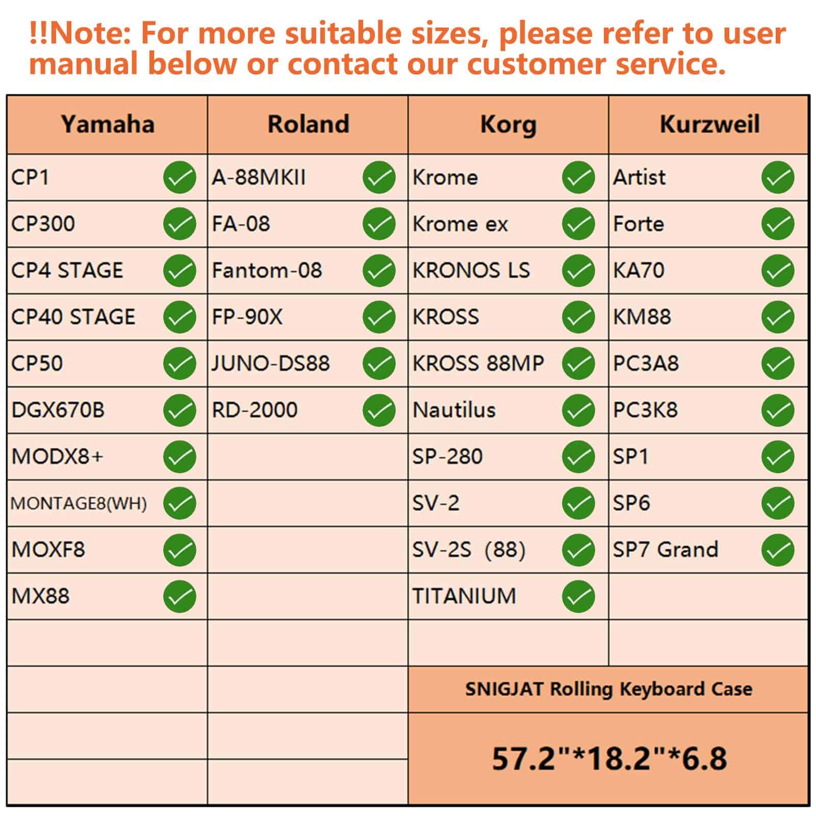 Estuche para Teclado de 88 Teclas SNIGJAT con Ruedas - Imagen 3