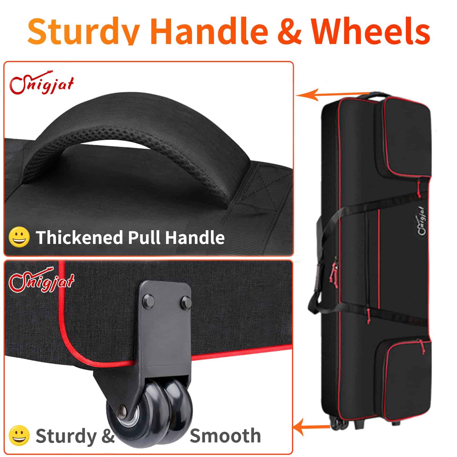 Estuche para Teclado de 88 Teclas SNIGJAT con Ruedas - Imagen 6