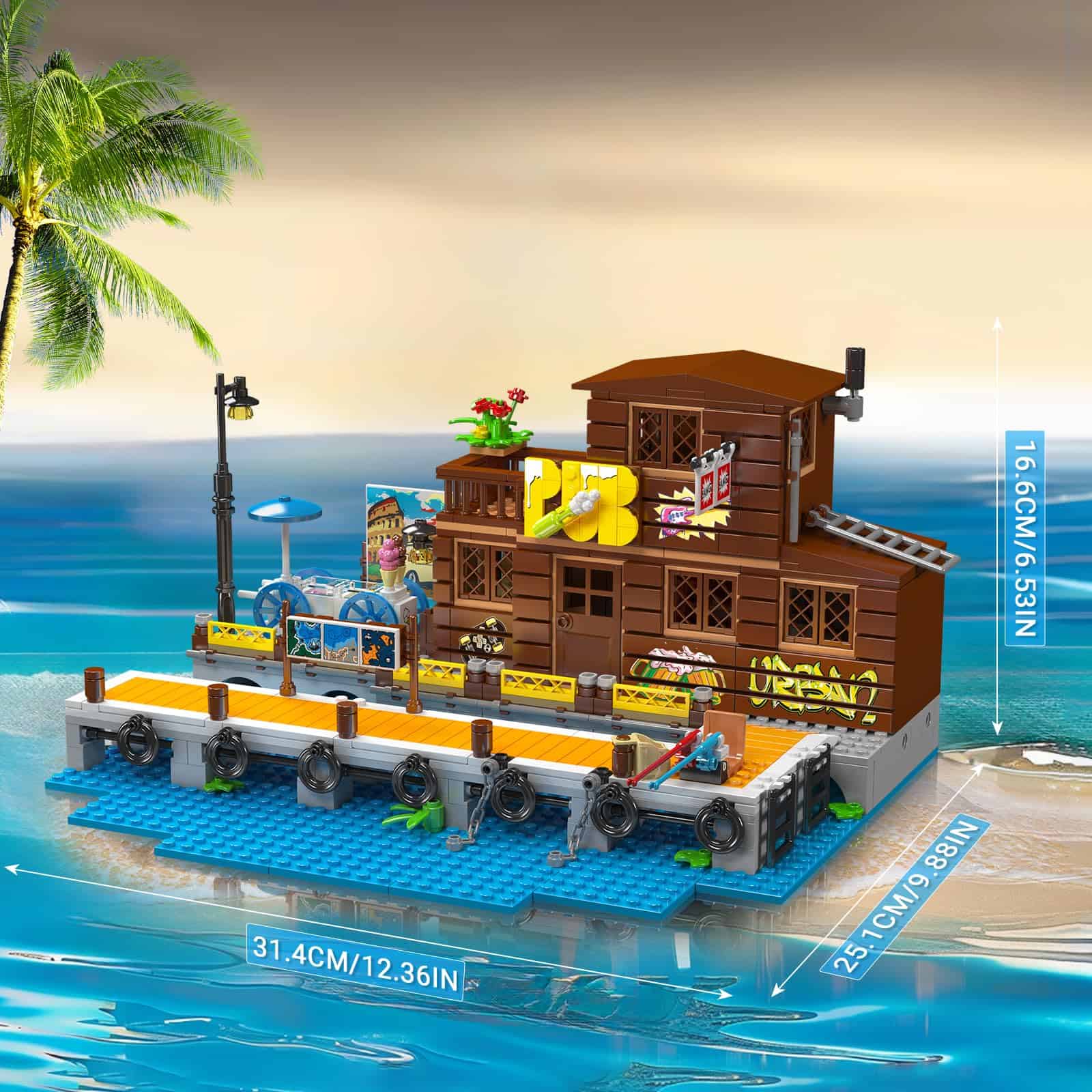 Mould King 10108 Juego de construcción de taberna en el - Imagen 7